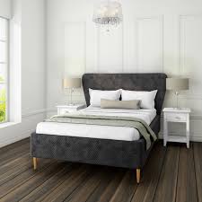 Since headboards are more of an aesthetic item now, there are unlimited ways to style your sleep space. Harley Quilted Velvet King Size Ottoman Bed With Curved Headboard In Dark Grey Ebay
