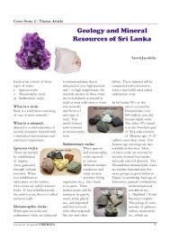 Pures gift für den körper: Geology Mineral Resources Of Srilanka