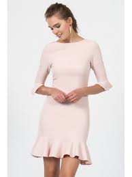 Etek Ucu Ve Kollari Volanli Pudra Elbise Moda In Turkey Mini Dress Fashion Dresses