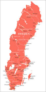 Con cartina è un grande libro. Mappa Della Svezia In Corallo Inglese Posterlounge It