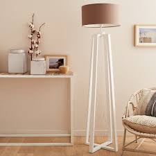 Lampe à poser, pied en bois naturel, abat jour coloris lin. Pied De Lampadaire Sachi Bois Blanc 137 Cm Inspire Leroy Merlin