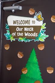 Ranger Rick Welcome To Our Neck Of The Woods Bulletin Board Classroom Welcome Camping Theme Classroom Forest Theme Classroom