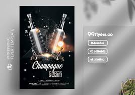 Innovative, artistic, and just piece of information. Champagne Party Black Gold Free Psd Flyer 99flyers