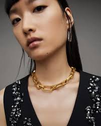 Allsaints Akira Leather Removable Chain Clutch Bag