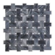 Bathroom floor basketweave mosaic tile. Seven Seas Bardiglio 1 X 2 Marble Basketweave Mosaic Wall Floor Tile Wayfair