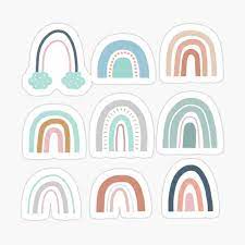 Cute and simple pastel aesthetic design with a minimal quote to brighten your day! Pack Of Organic Rainbows Sticker By Pastel Paletted In 2021 Rainbow Stickers Coloring Stickers Homemade Stickers