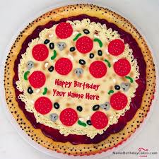 This cookie pizza surpassed all pizza expectations! Birthday Pizza Cake Image With Name
