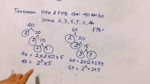 Cara Menentukan Fpb Dan Kpk Dari 40 Dan 60 Matematika Sd Youtube