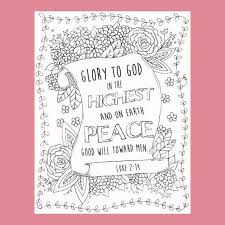 Is coloring good for adults. Christian Coloring Page Glory To God Coloring Holiday Christian Coloring Coloring Pages Christmas Coloring Pages