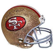 San francisco 49ers nfl helmet mini shadowbox w/jimmy garoppolo card. San Francisco 49ers Swarovski Crystal Adorned Full Helmet By Rock On Sports