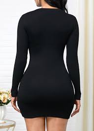 Rhinestone Embellished Pierced Black Sweater Dress Rosewe Com Usd 31 59 Embellished Sweaters Black Sweater Dress Shop Casual Dresses