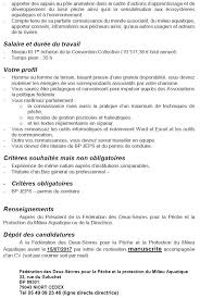 Voici la liste des notices gratuites pour e32 bac pro assp. Offre D Emploi Moniteur Guide De Peche Agent De Developpement