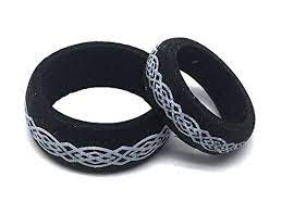 His Her S9mm 6mm Flexible Silicon Rubber Celtic Knot Design Wedding Band Ring Set Jewelry For Ladies Wedding Band Designs Mens Wedding Rings Celtic Wedding Rings