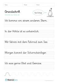 Arbeitsblatt Grundschrift Einfache Satze Abschreiben 02 Schreibubungen Lesen Lernen Buchstaben Lernen