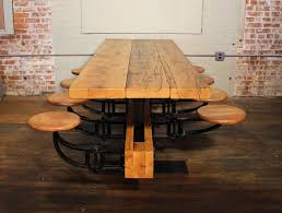 Picnic table with storage, click and hold to zoom. Dining Table With Chairs Reclaimed Wood And Cast Iron Eight Seat Indoor Picnic For Sale At 1stdibs