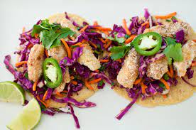 In a skillet, heat the tortillas on medium high heat. Panko Crusted Fish Tacos With Red Cabbage Slaw Recipe Cook Smarts