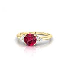 Singuliere Bague Rubis En Or Jaune 18k Bague Bague Rubis Bague Fiancaille