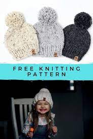 Lion Brand Wool Ease Thick And Quick Pompom Hat Free Knitting Pattern Knitting Patterns Free Hats Baby Hat Knitting Pattern Hat Knitting Patterns
