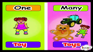 Let S Learn One And Many Singular And Plural Grammar For Kids English Youtube