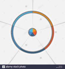 template infographic five position area chart ring chart pie