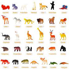 amazon com animal toy 64 pack mini wild plastic animals models toys kit funcorn toys jungle realistic animal figure animal figures pet toys plastic animals
