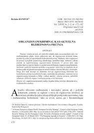 Pdf Organized Crime As A Current Security Threat