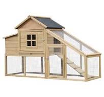 PawHut Outdoor Wooden Raised Chicken Coop Hen House with ...