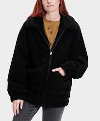 Ugg Black Jackeline Teddy Bear Zip Up Jacket Women Best Price And Reviews Zulily