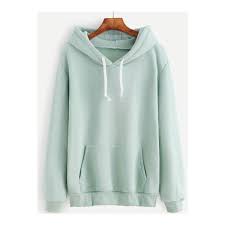 Shein Sheinside Light Green Drawstring Hooded Pocket Sweatshirt 17 Liked On Polyvore Featuring Tops Hoodies Green Sweatshirts Pocket Sweatshirt Clothes