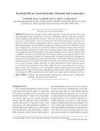 Garlic and cedar oils also are now common products on nurery shelves, although there has been little comparative testing. Pdf Essential Oils As Green Pesticides Potential And Constraints