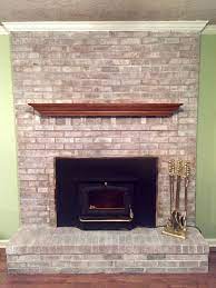 As for yellow, i'd rethink that w/that brick flooring. Whitewashed Our Reddish Orange Brick Fireplace 1 Part White Paint To 2 Parts Water Paint Fireplace Painted Fireplace Ideas Fireplace