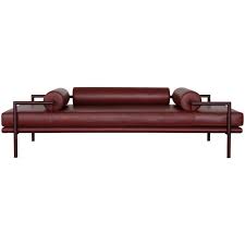 Modern Dorcia Daybed In Monochrome Burgundy Leather And Steel Frame By Luteca In 2020 Contemporary Chairs Contemporary Sofa Contemporary House
