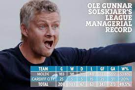 View the profile of manager ole gunnar solskjær, including his management record, trophies and awards, on the official website of the premier ole gunnar solskjaer was appointed manchester united manager in march 2019 following a spell in caretaker charge. Ole Gunnar Solskjaer S Defensive Records With Cardiff And Molde Were Awful So Much So Fans Are Laughing At Man Utd