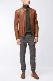 Sheepskin Biker Jacket Jeeper Slim Fit Jackets Casual Wear For Men Jackets