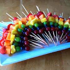 Rainbow Fruit Skewers Recipe Rainbow Fruit Skewers Rainbow Fruit Kabobs Food