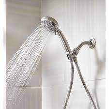 Moen Banbury 5 Spray Handheld Shower In Spot Resist Brushed Nickel 23046srn The Home Depot Shower Head Extension Adjustable Shower Head Hand Held Shower