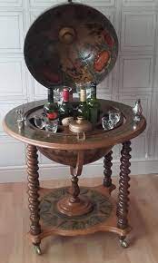 Antique globe drinks cabinet for sale. Vintage Large Spinning Old World Map Globe Drinks Cabinet Cocktail Bar With Barley Sugar Legs And On Castors Globe Drinks Cabinet Vintage Large Barley Sugar