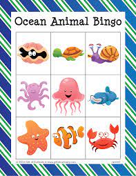 Ocean Animal Bingo Ocean Animals Bingo Animals For Kids