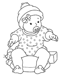 Baby With A Pacifier Coloring Page Baby Coloring Pages Coloring Pages For Girls Coloring Books