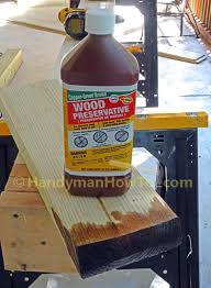 Copper Green Brown Wood Preservative On Sawed Edges Wood Deck Wood Green Copper