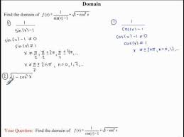 Domain Range Of Trigonometric Functions Example 2 Youtube