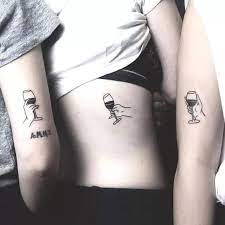 6 Kinds Of Friendship Tattoo Design Ideas Matching Bff Tattoos Friendship Tattoos Wine Tattoo