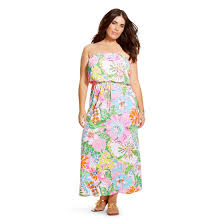 Lilly Pulitzer For Target Women S Plus Size Strapless Maxi Dress Nosie Posey Long Dresses Casual Maxi Cheap Maxi Dresses Target Dresses
