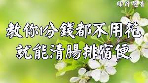 綠野花香 教你1分錢都不用花就能清腸排宿便