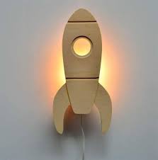 wall light rocket for the children s room wooden wall etsy in 2021 wall lights childrens lamps lamp