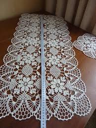 Table Runnerset Of Doiliestable Cover Etsy Crochet Tablecloth Pattern Crochet Table Runner Lace Table
