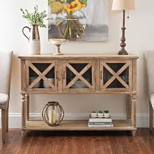 Wood And Glass Barn Door Console Table 54 25l X 15 75w X 37h In Barn Door Console Farmhouse Console Table Glass Barn Doors