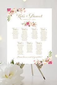 Wedding Seating Chart By Table Various Sizes Vintage