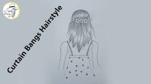 Birkin bangs follow the exact same process as blunt bangs but the hair goes over the eye brows like this. How To Draw Curtain Bangs Hairstyle Pencil Sketch The Drawing Art Youtube