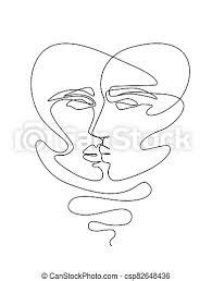 This collection includes one line hand drawn women and abstract shapes. One Line Drawing Woman Face Beauty Female Portrait One Line Drawing Man And Woman Faces Couple Kissing Profiles In Sketch Canstock